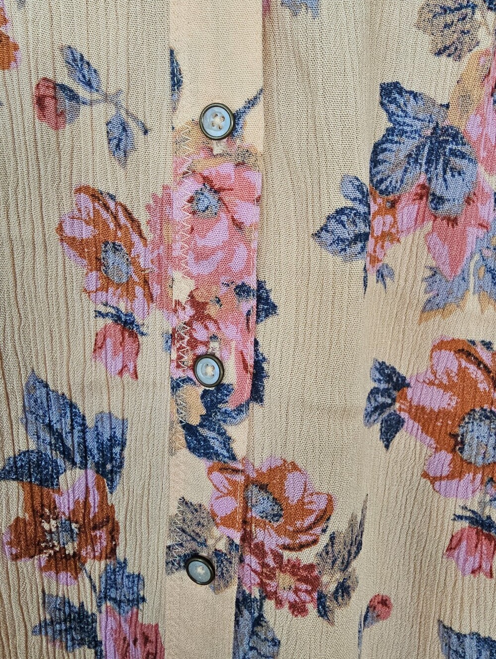 Free People Hold On To Me Coral Floral Blouse Size Small - Picture 11 of 11
